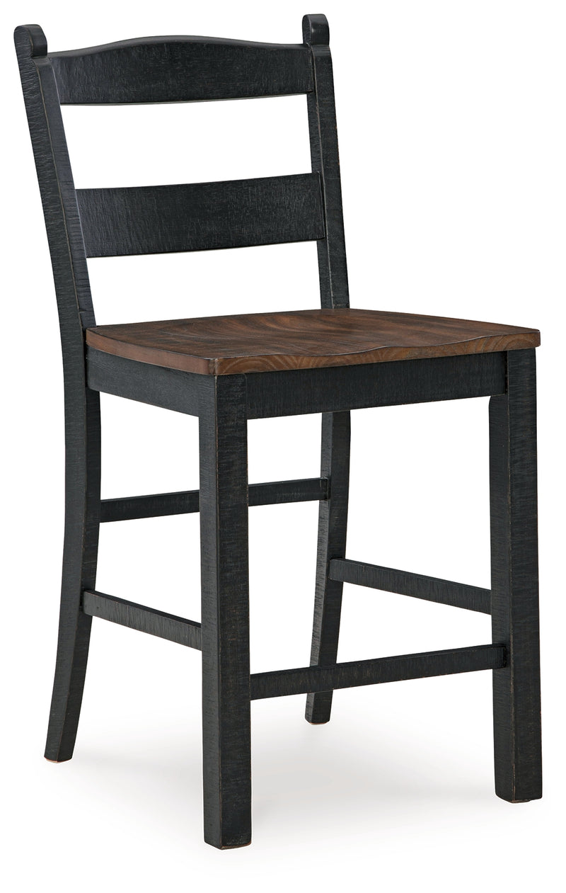 Valebeck Black Brown Counter Height Barstool