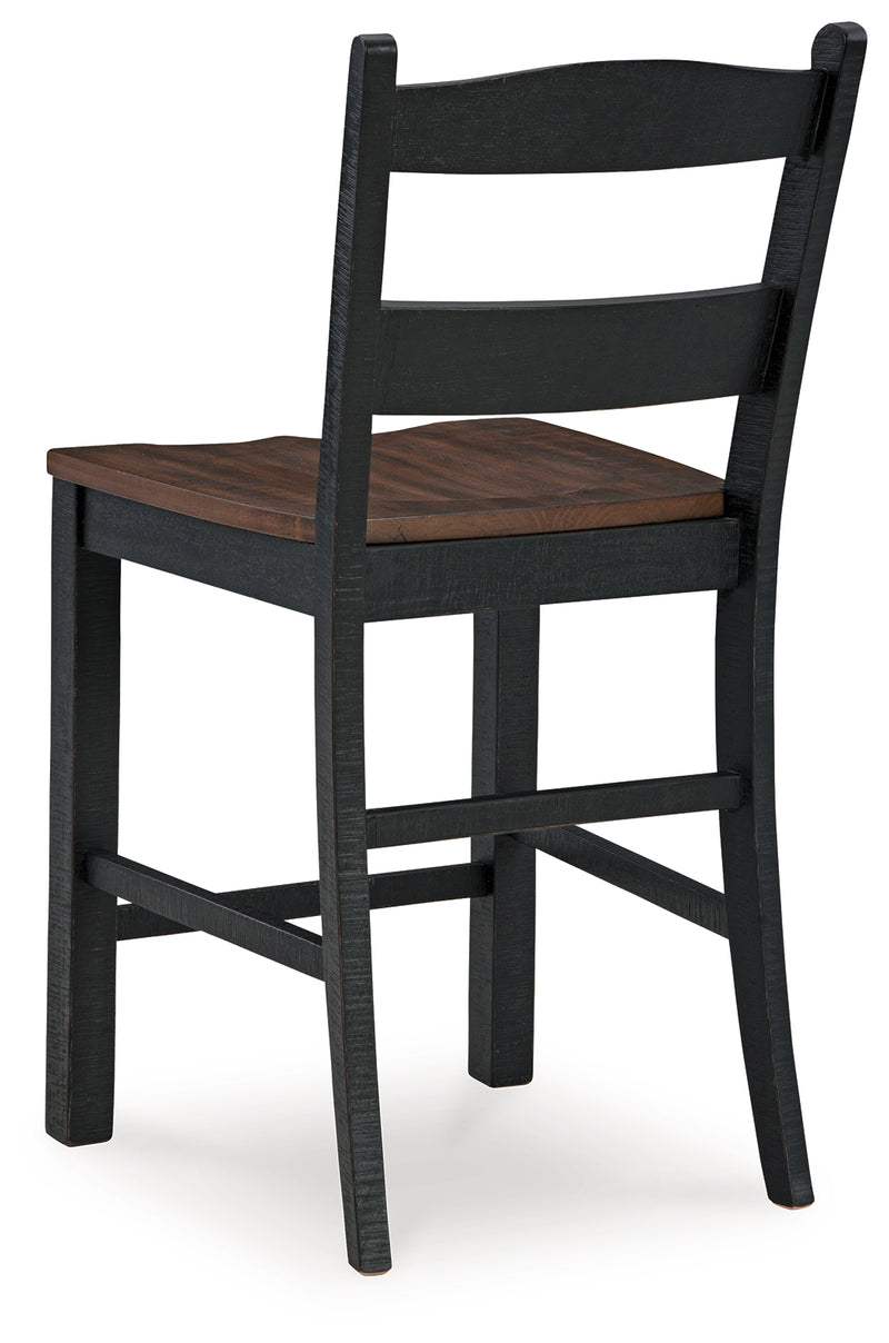 Valebeck Black Brown Counter Height Barstool