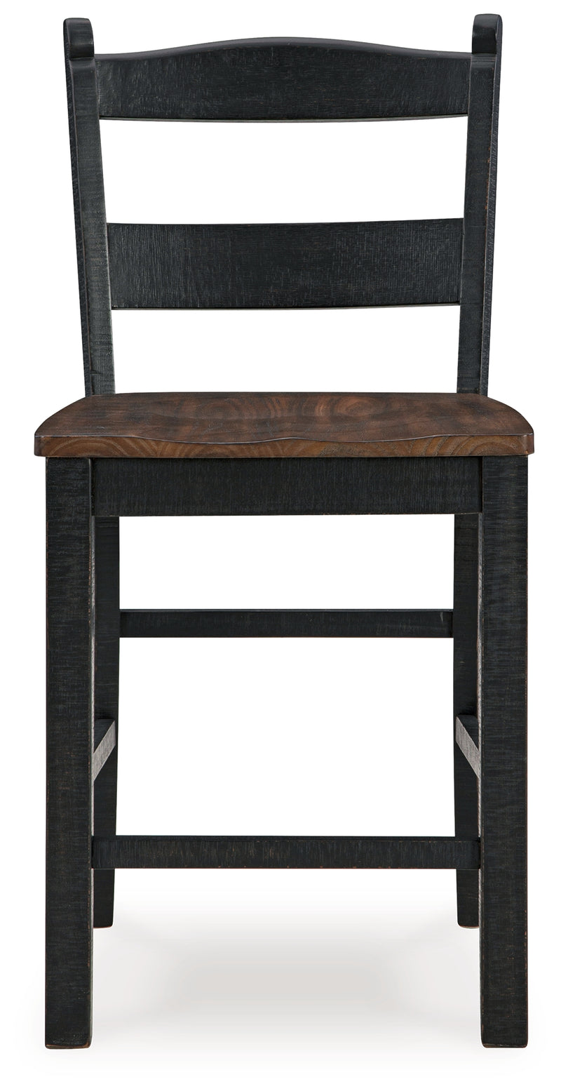 Valebeck Black Brown Counter Height Barstool