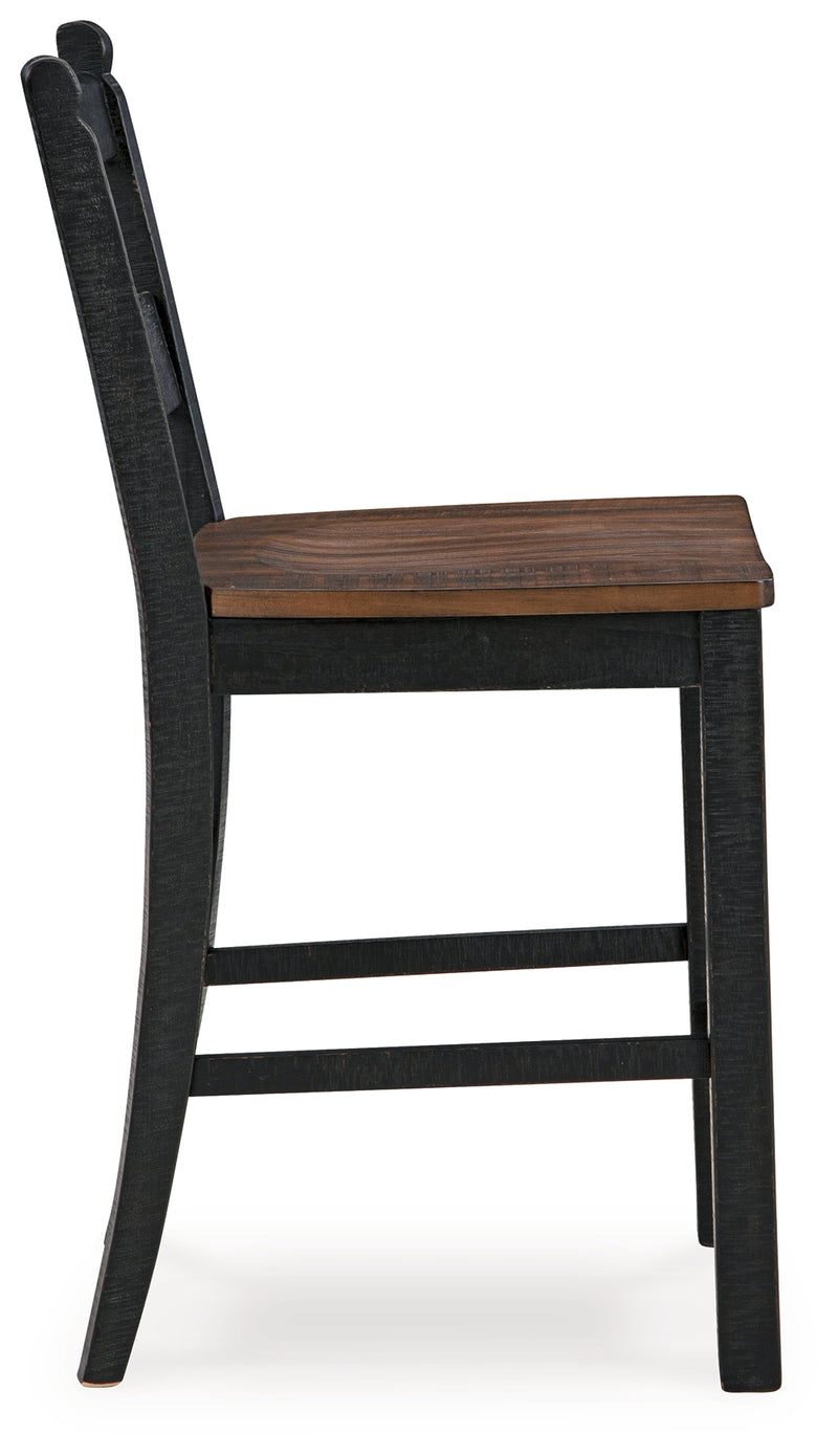 Valebeck Black Brown Counter Height Barstool