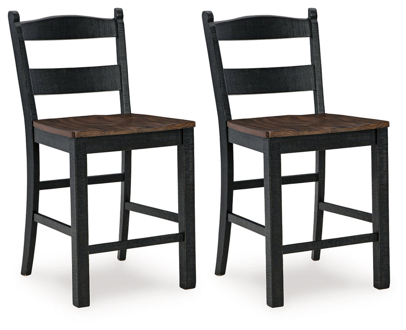 Valebeck Black Brown Counter Height Barstool