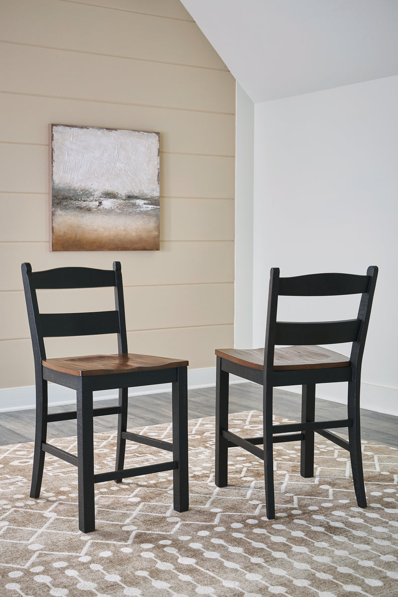 Valebeck Black Brown Counter Height Barstool