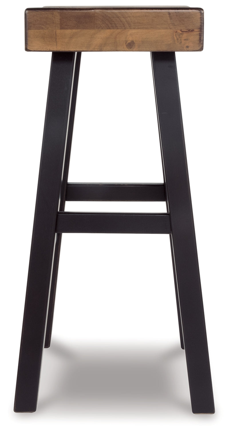 Glosco Medium Brown Dark 2-Piece Bar Stool