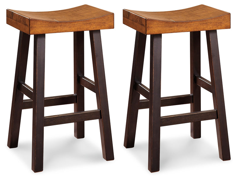 Glosco Medium Brown Dark 2-Piece Bar Stool