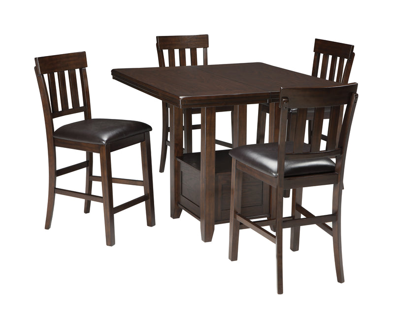 Haddigan Dark Brown Counter Height Dining Table And 4 Barstools