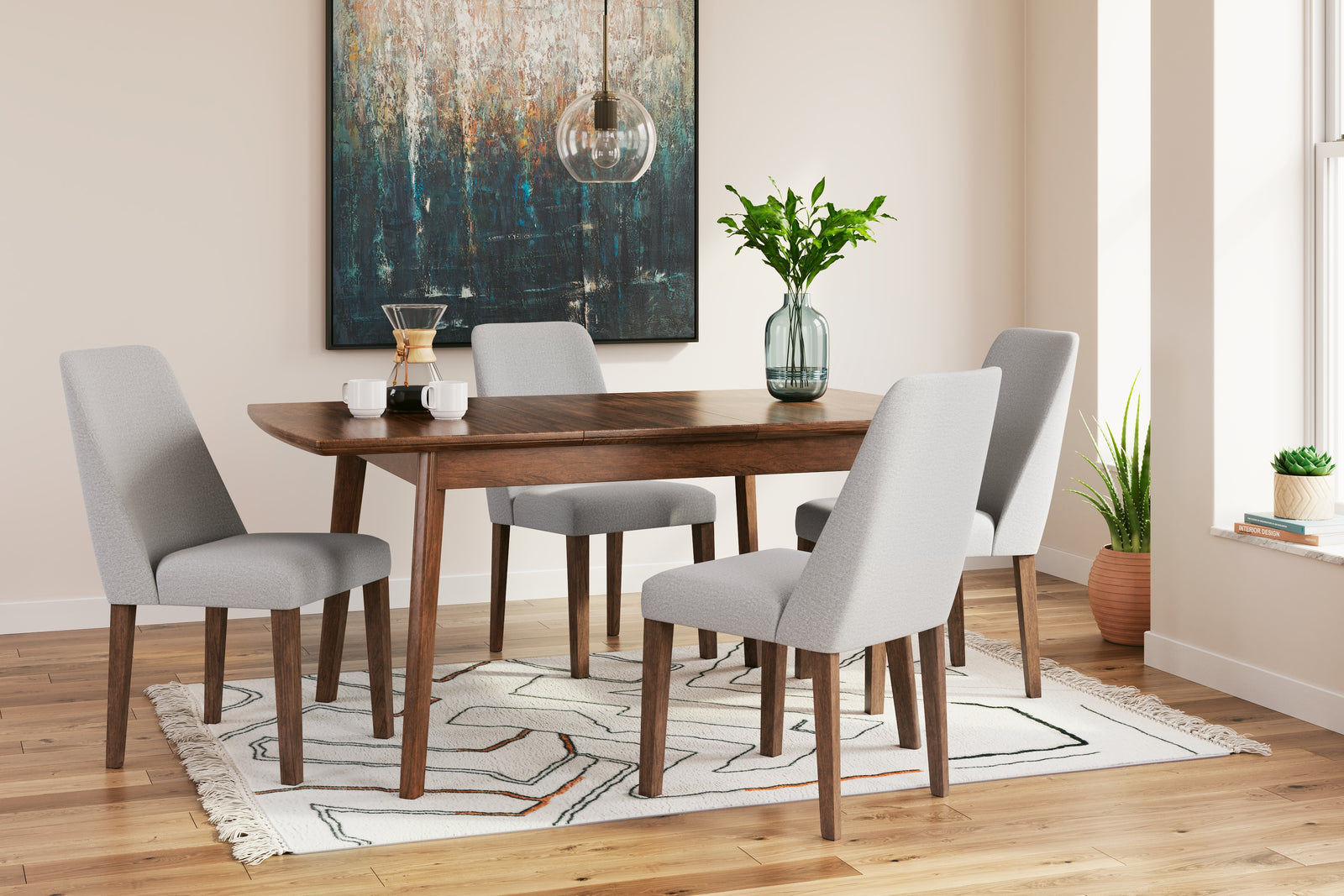 Lyncott Gray/brown Dining Table And 4 Chairs PKG015482 - D615-35 | D615-01 | D615-01