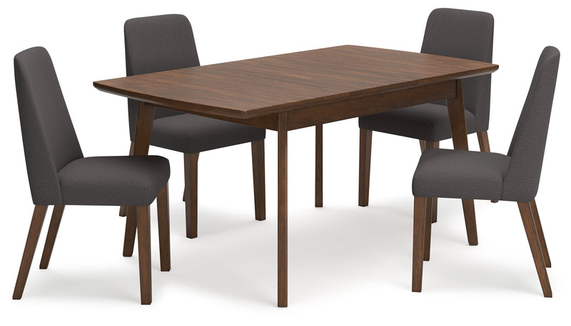 Lyncott Charcoal/brown Dining Table And 4 Chairs