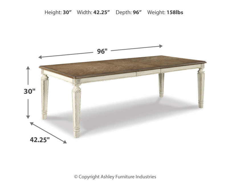 Realyn Chipped White Dining Extension Table