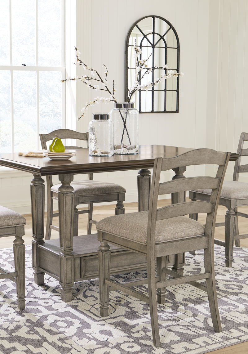 Lodenbay Antique Gray Counter Height Dining Table And 4 Barstools