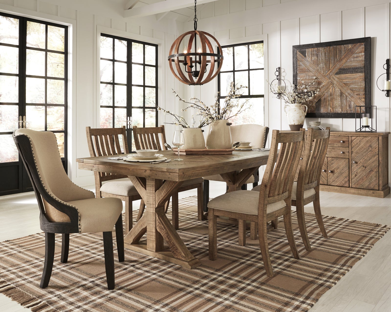 Grindleburg Light Brown Rectangular Dining Room Set