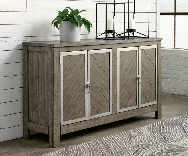 Krystanza Weathered Gray Dining Server