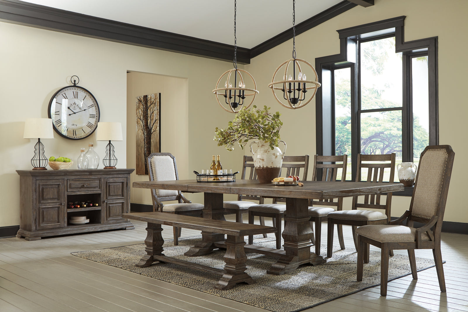 Wyndahl Rustic Brown Rectangular Dining Room Set