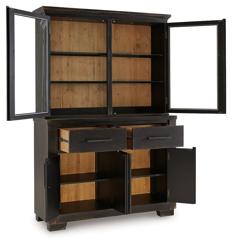 Galliden Black/brown Dining Buffet And Hutch