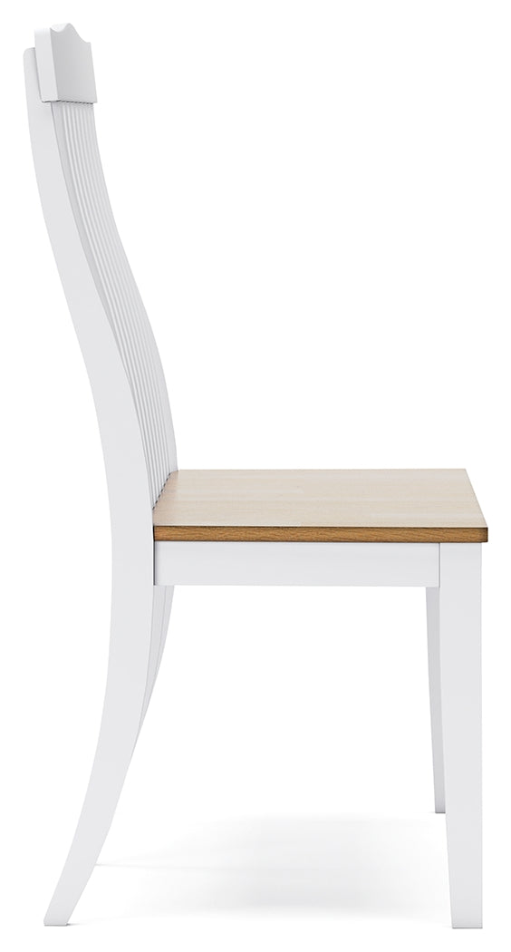 Ashbryn White/natural Dining Double Chair