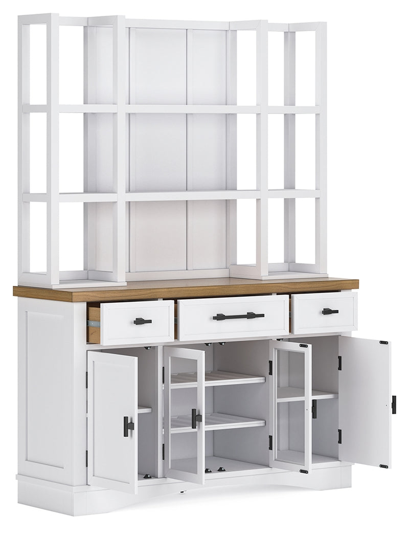 Ashbryn White/natural Dining Server And Hutch