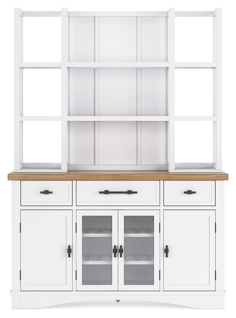 Ashbryn White/natural Dining Server And Hutch