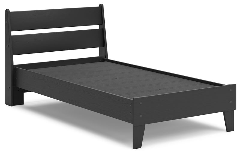 Socalle Black Twin Panel Platform Bed