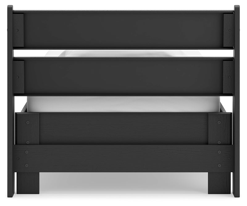 Socalle Black Twin Panel Platform Bed