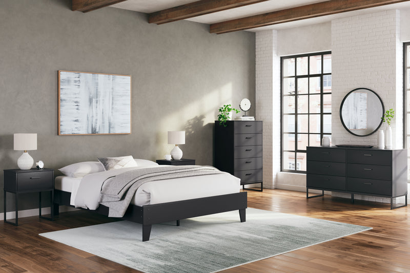 Socalle Black Queen Platform Bed