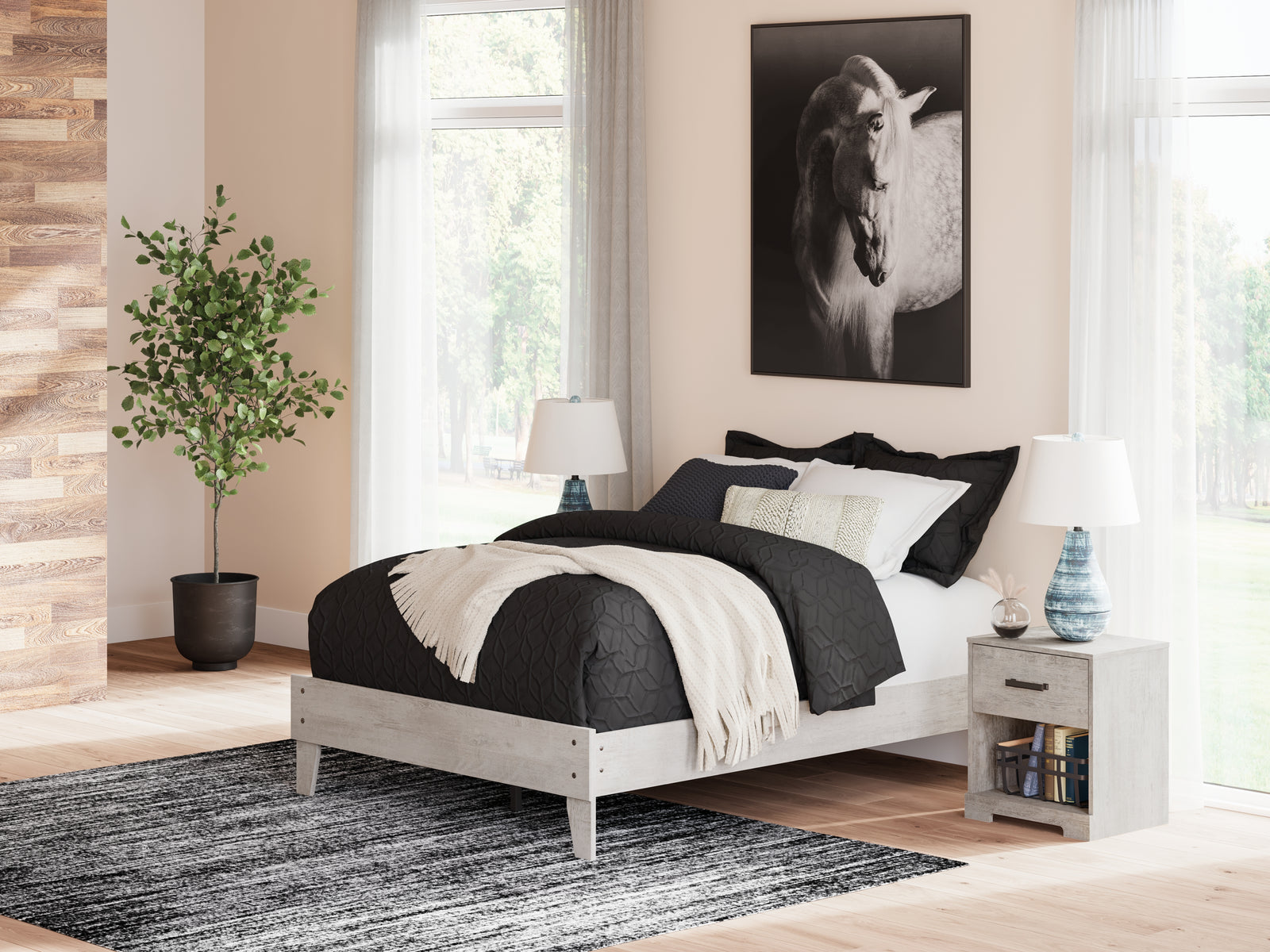 Shawburn Gray Full Platform Bed