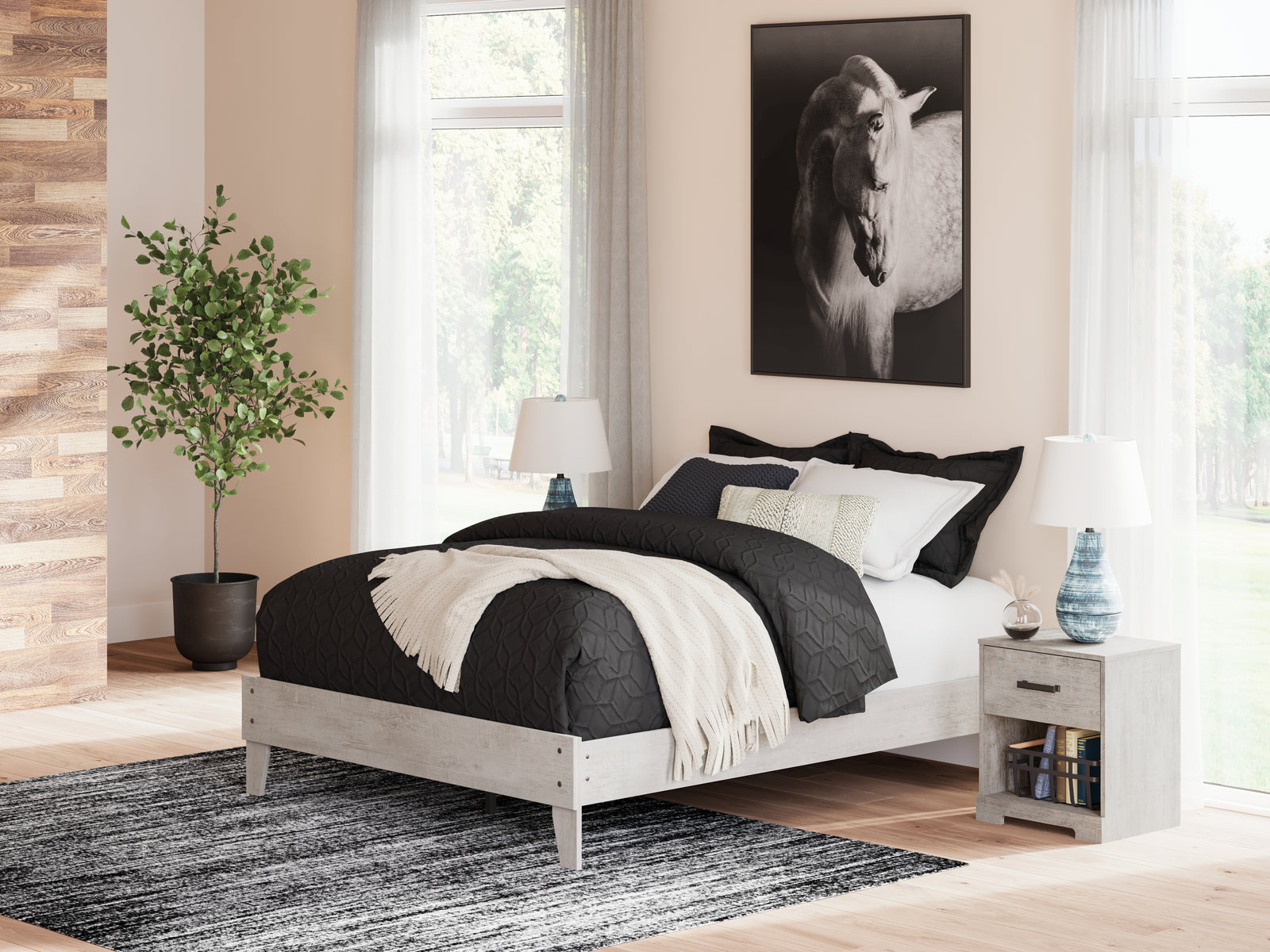 Shawburn Gray Queen Platform Bed