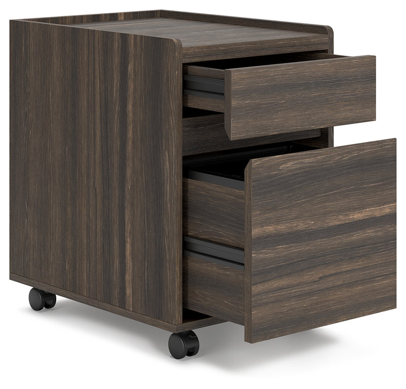 Zendex Dark Brown Home Office Desk And Storage