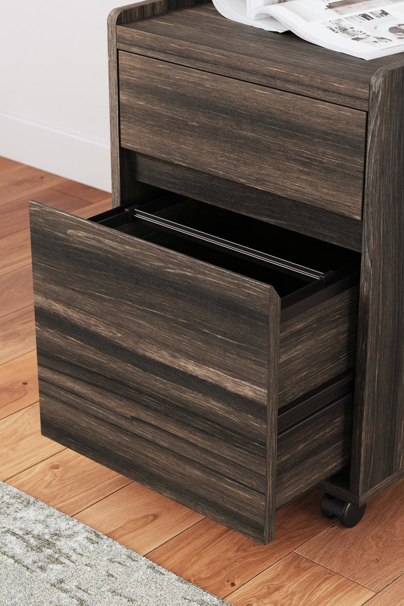 Zendex Dark Brown Home Office Desk And Storage