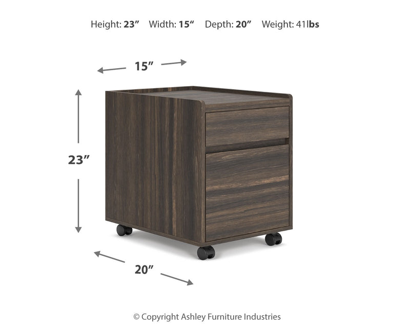 Zendex Dark Brown Home Office Desk And Storage