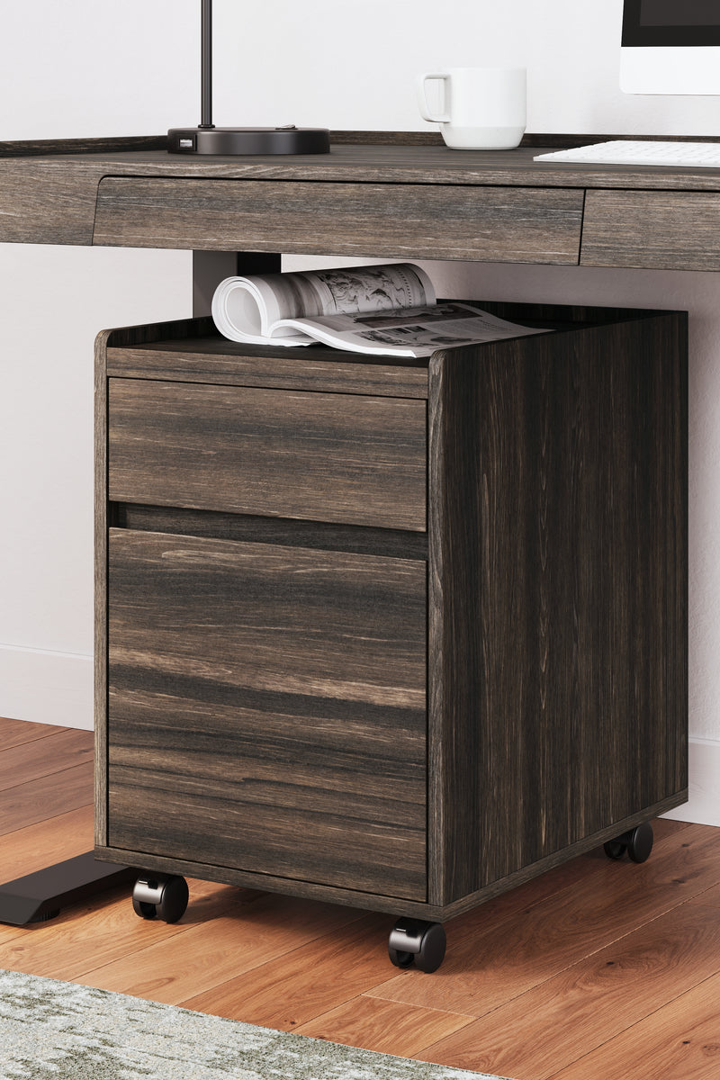 Zendex Dark Brown Home Office Desk And Storage PKG014862 - H304-29 | H304-17 | H304-12