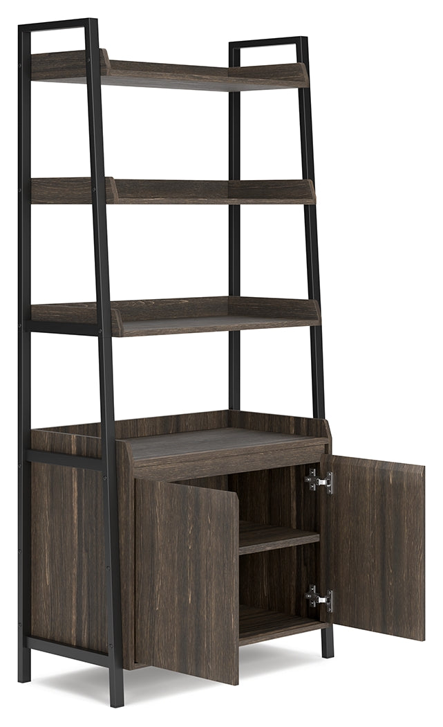 Zendex Dark Brown Home Office Desk And Storage