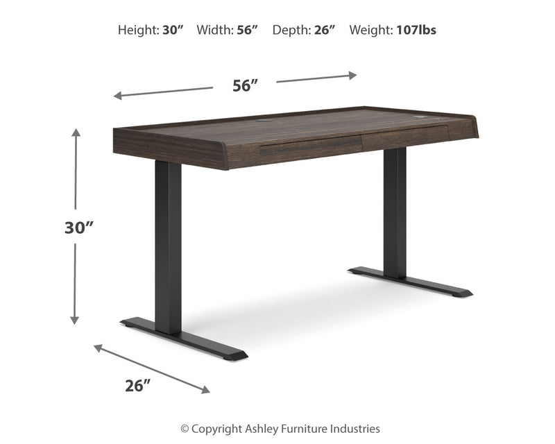 Zendex Dark Brown Home Office Desk And Storage