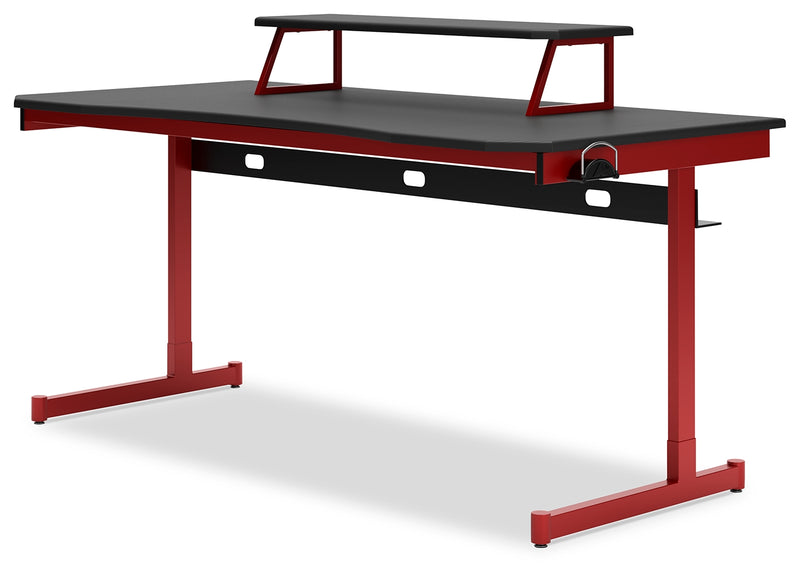 Lynxtyn Red Black Home Office Desk