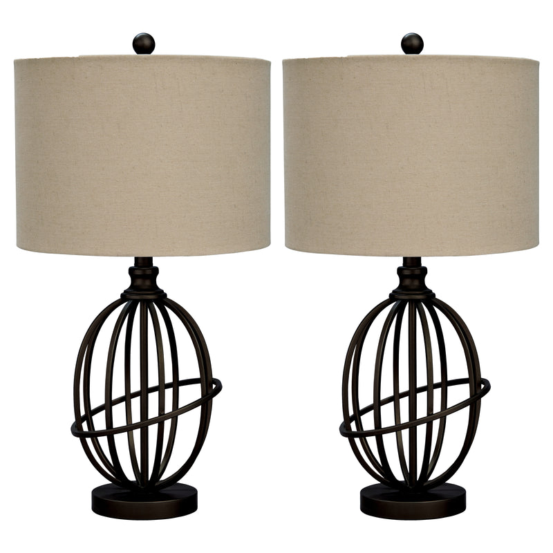 Manasa Dark Brown 2-Piece Table Lamp Set