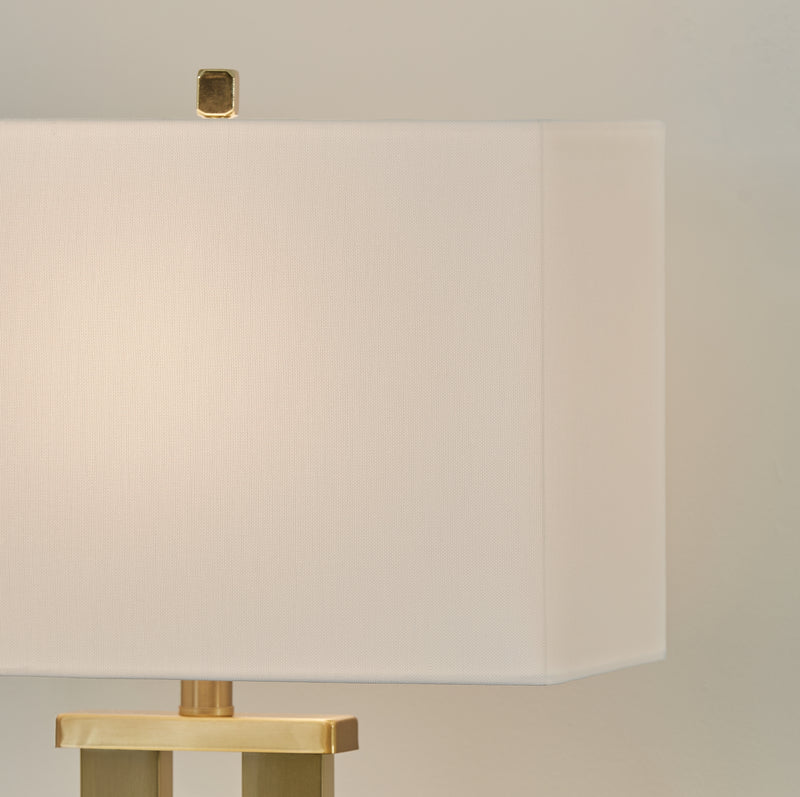 Coopermen Gold Finish/white Table Lamp (Set Of 2)