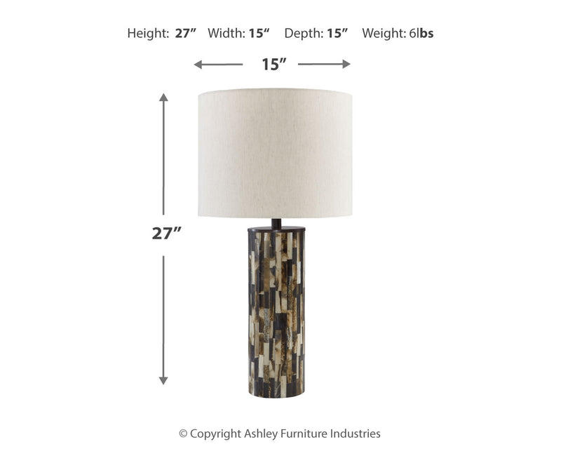 Ellford Black/brown/cream 2-Piece Table Lamp Set