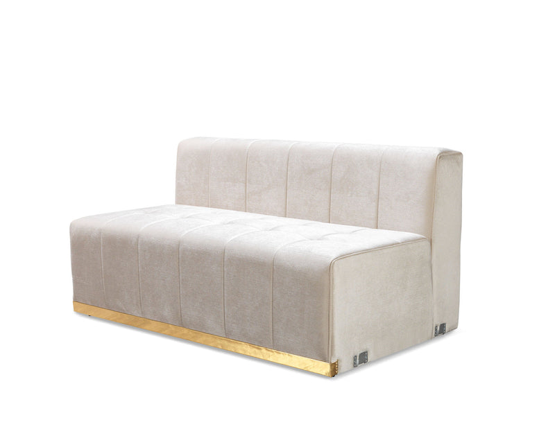 Amelia Ivory Velvet Double Chaise 140" Sectional