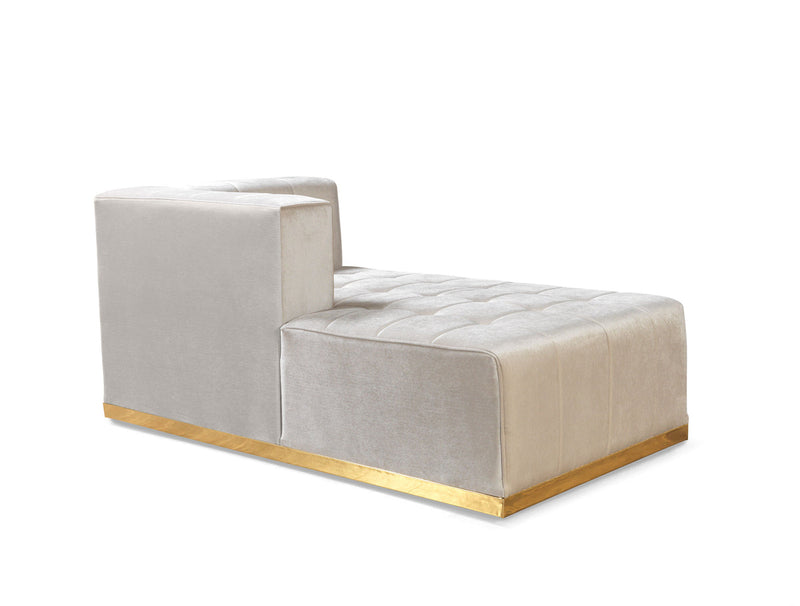 Amelia Ivory Velvet Double Chaise 140" Sectional