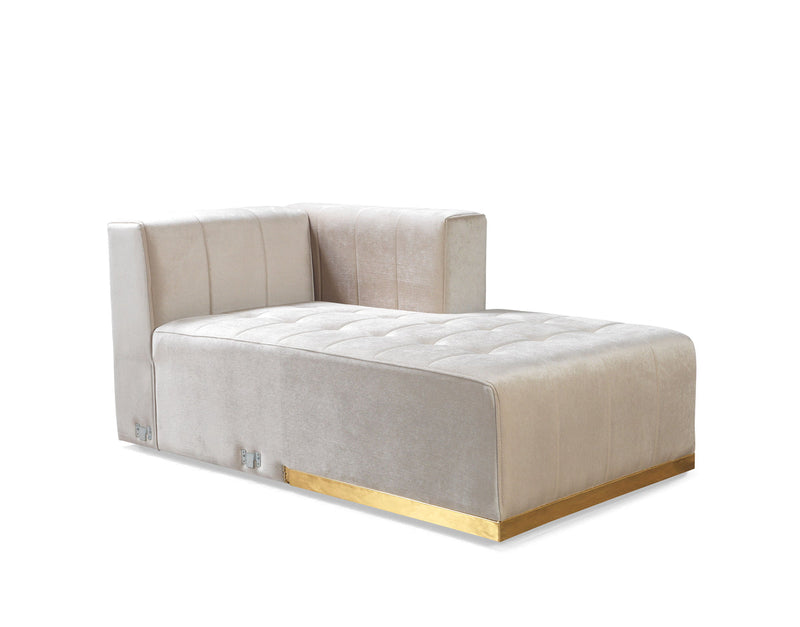 Amelia Ivory Velvet Double Chaise 140" Sectional