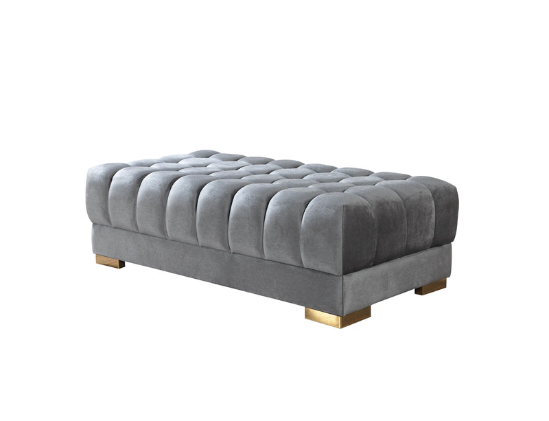 Mia Gray Velvet Double Chaise Sectional