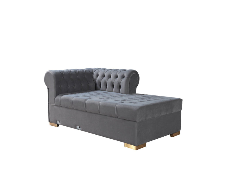 Emma Gray Velvet Double Chaise Sectional