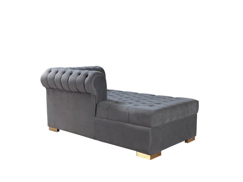 Emma Gray Velvet Double Chaise Sectional