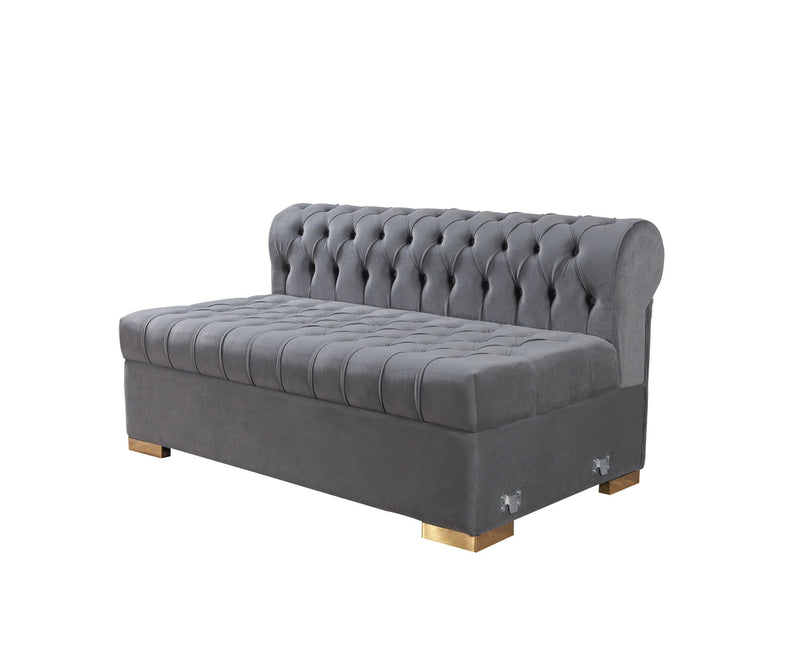 Emma Gray Velvet Double Chaise Sectional