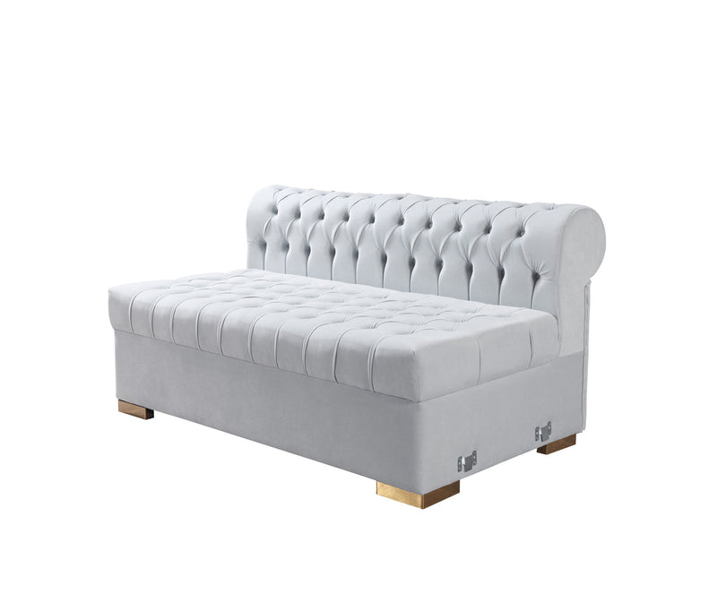 Emma Pearl Velvet Double Chaise Sectional