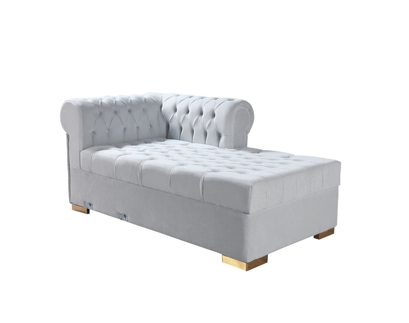 Emma Pearl Velvet Double Chaise Sectional