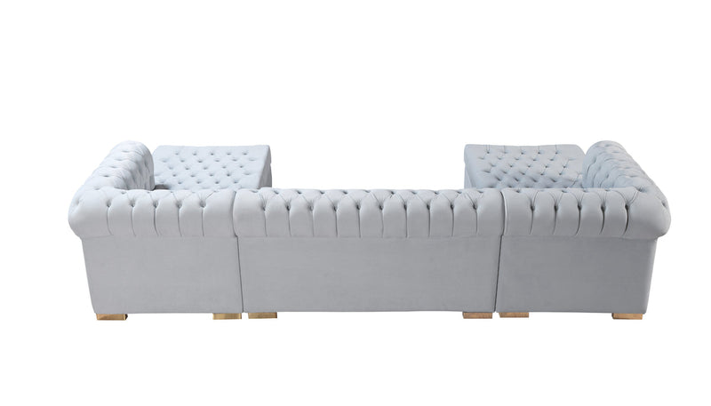 Emma Pearl Velvet Double Chaise Sectional