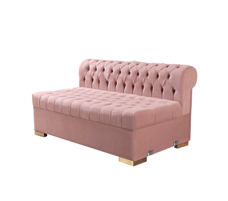 Emma Pink Velvet Double Chaise Sectional