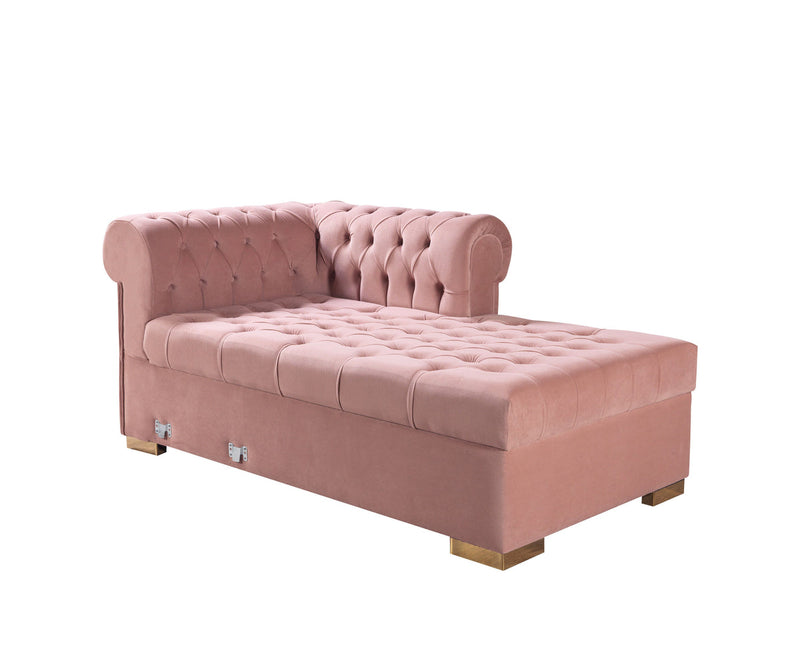 Emma Pink Velvet Double Chaise Sectional