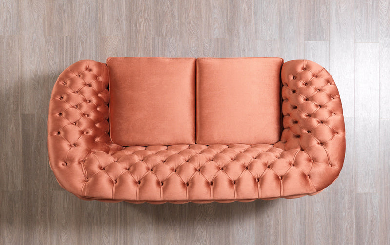 Scarlett Orange Velvet Sofa 95" & Loveseat 82"