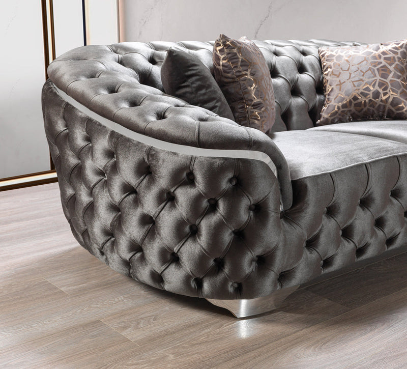 Scarlett Gray Velvet Sofa & Loveseat