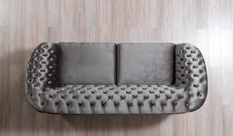 Scarlett Gray Velvet Sofa & Loveseat